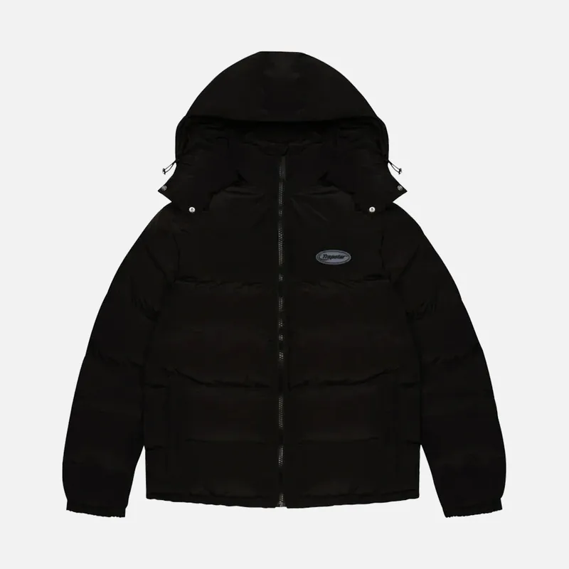 Trapstar Hyperdrive Detachable Hooded Puffer Jacket - Blackout