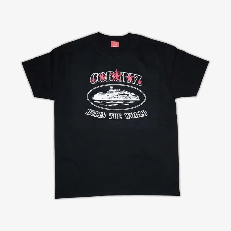 Corteiz RTW Alcatraz 5 Starz T-Shirt - Black / Red
