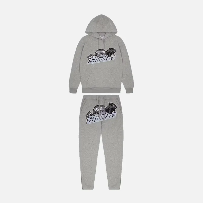 Trapstar Shooters Hooded Tracksuit - Grey / Sky Blue