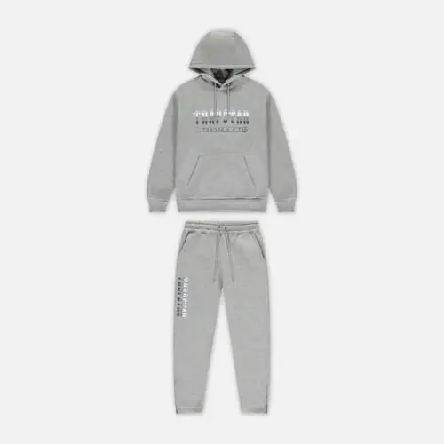Trapstar Chenille Decoded 2.0 Hooded Tracksuit - Grey / Ice Blue