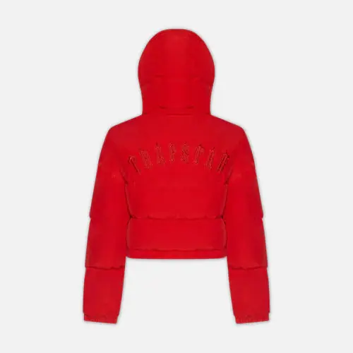 Women's Trapstar Irongate Detachable Hooded Puffer Jacket - Infrared