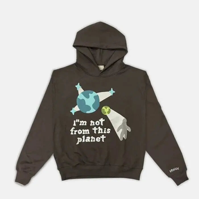 Broken Planet Market 'I'm Not From This Planet' Hoodie - Brown