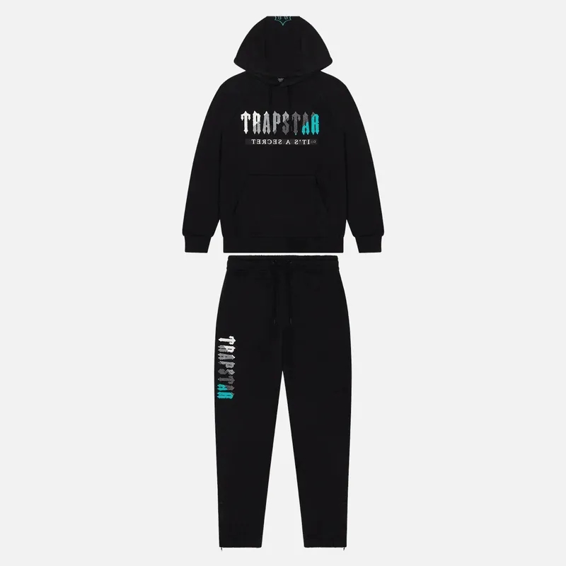 Trapstar Chenille Decoded 2.0 Hooded Tracksuit - Black / Teal