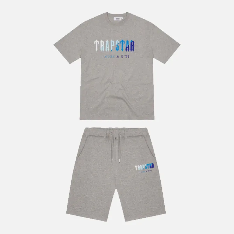 Trapstar Chenille Decoded Short Set - Grey Ice Flavours 2.0 Edition