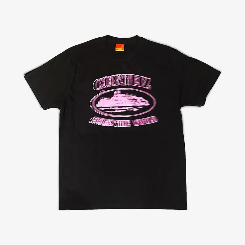 Corteiz RTW Alcatraz Blur T-Shirt - Black / Powder Pink