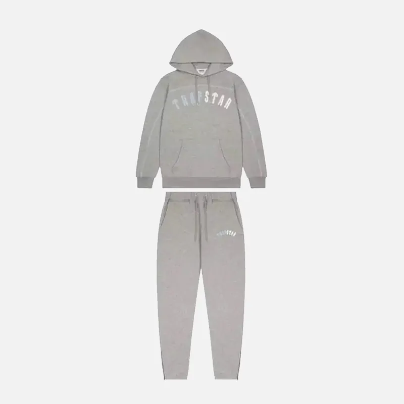 Trapstar Irongate Chenille Arch Hooded Tracksuit - Grey Ice Edition