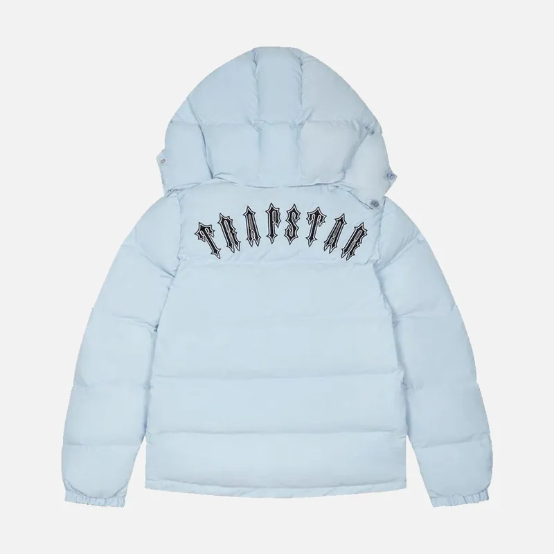 Trapstar Irongate Detachable Hooded Puffer Jacket - Ice Blue / Black