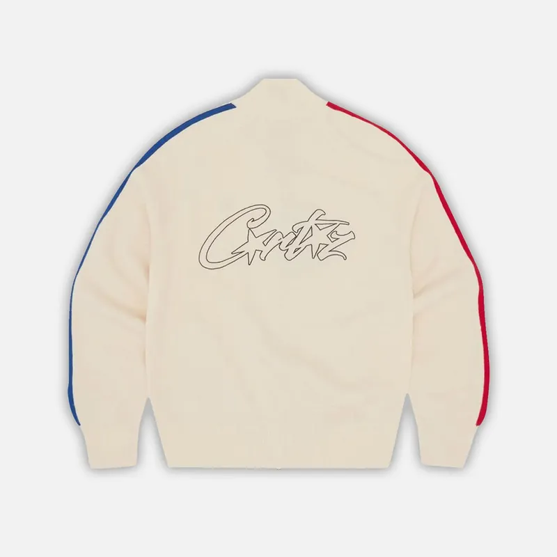 Corteiz RTW Knit Zip Up Fleece - Cream