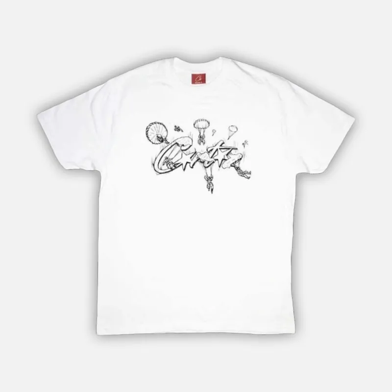Corteiz Rtw Allstarz Skydiver T-Shirt - White / Black
