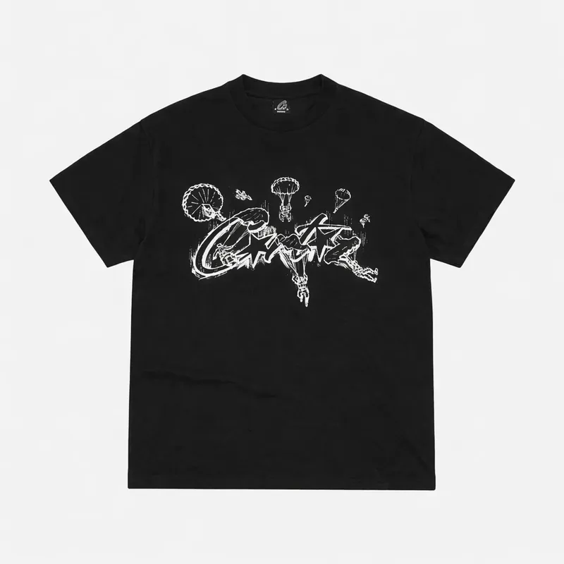 Corteiz RTW Allstarz Skydiver T-Shirt - Black / White