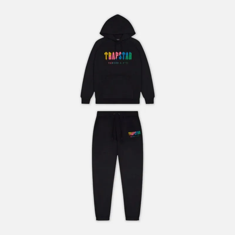 Trapstar Chenille Decoded Hooded Tracksuit - Black Candy Flavours