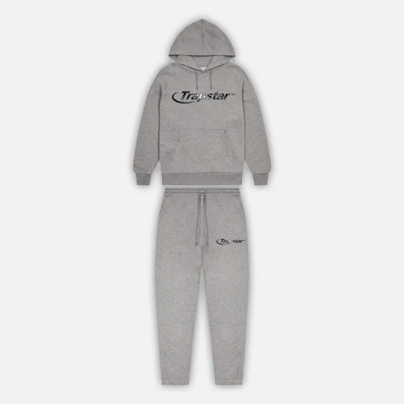Trapstar Hyperdrive Monochrome Hooded Tracksuit - Grey