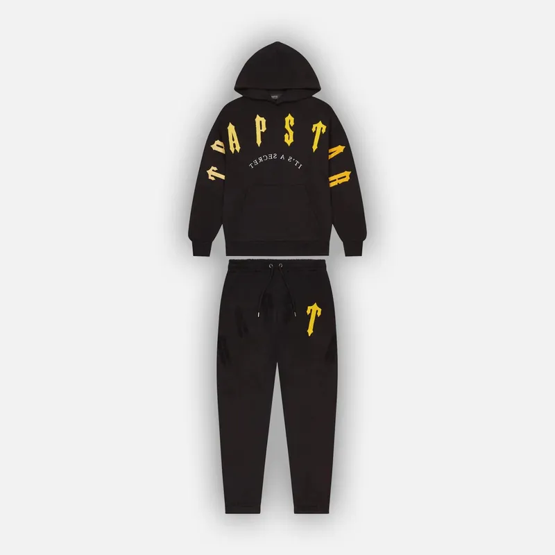 Trapstar Irongate Arch Chenille 2.0 Hooded Tracksuit - Black / Yellow