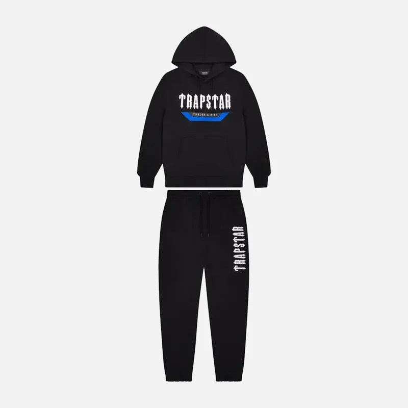 Trapstar Irongate Hooded Tracksuit - Black/Blue