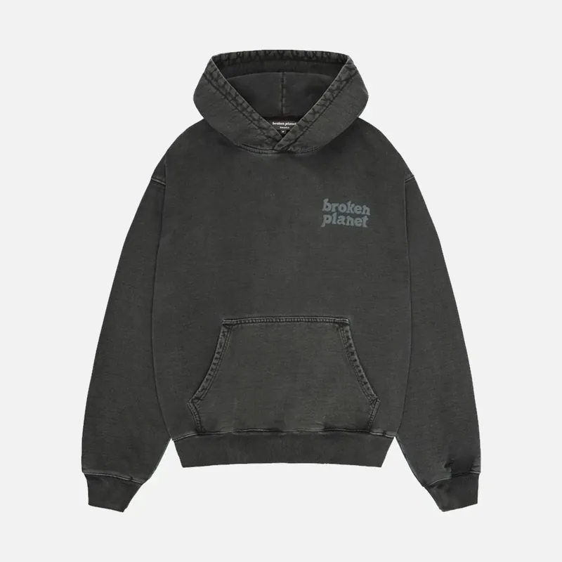 Broken Planet Market Basics Hoodie - Washed Soot Black