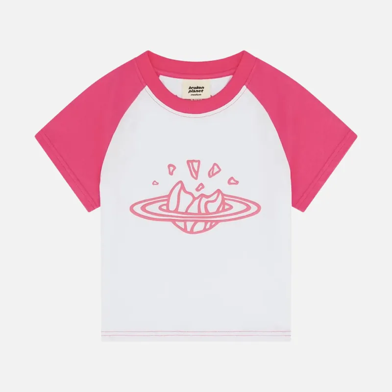 Broken Planet Market Women's Baby Tee - Snow White / Pink