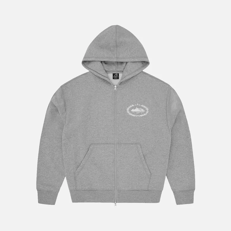 Corteiz RTW Superior Royale Zip Hoodie - Heather Grey