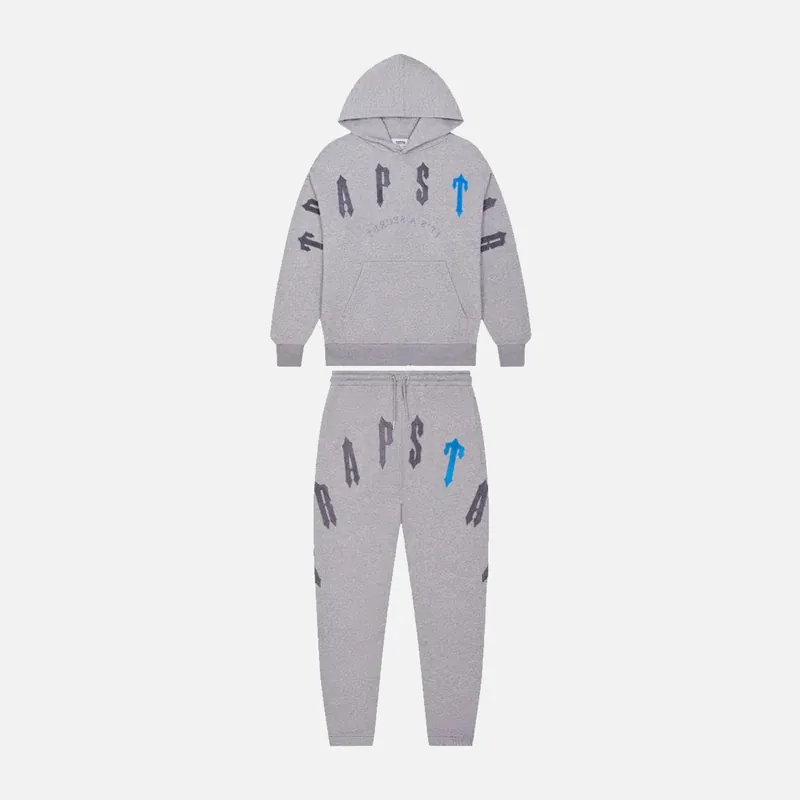 Trapstar Irongate Arch Chenille 2.0 Hooded Tracksuit - Grey / Teal
