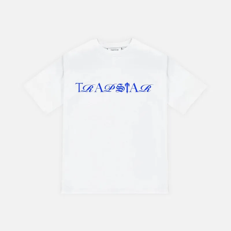 Trapstar Script T-Shirt - White / Blue