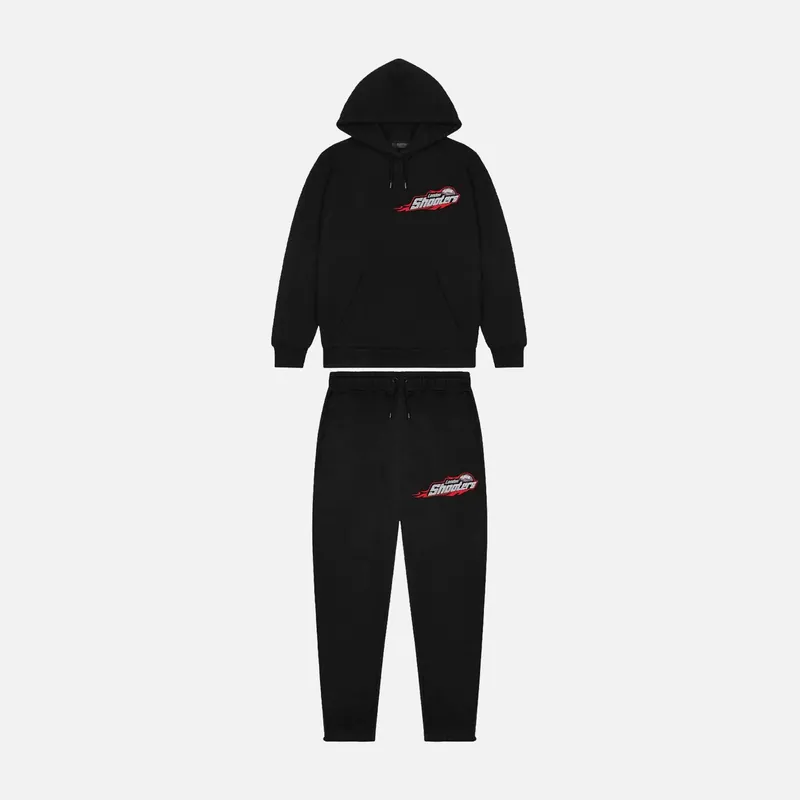 Trapstar London Shooters Hooded Tracksuit - Black / Red