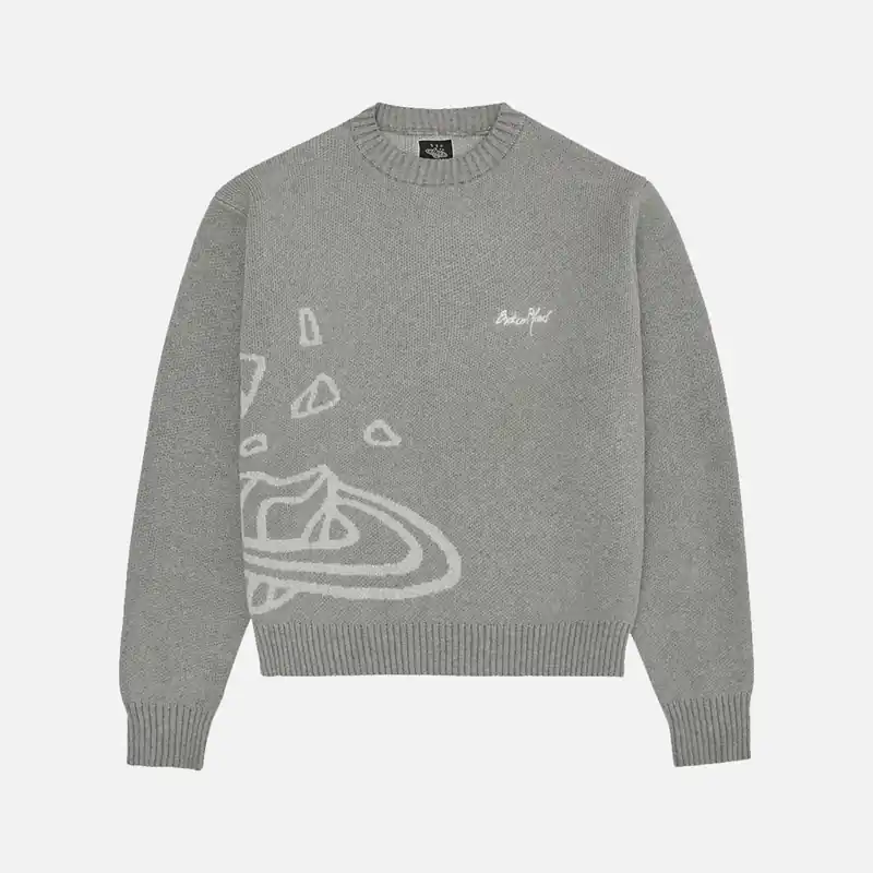 Preloved Broken Planet Market Knit Sweater - Heather Grey