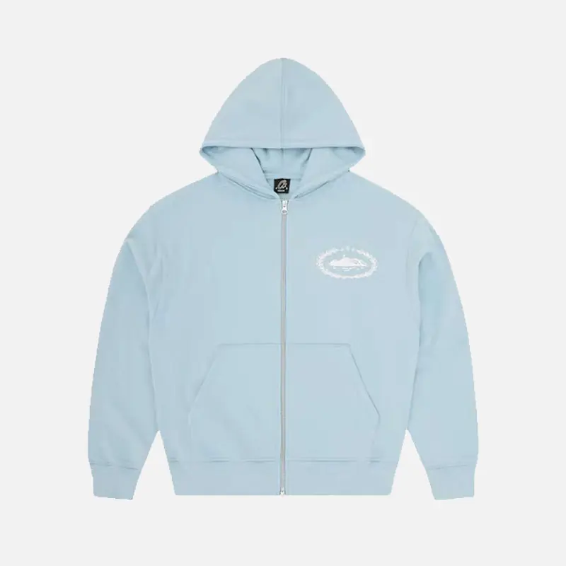Corteiz RTW Superior Royale Zip Hoodie - Baby Blue
