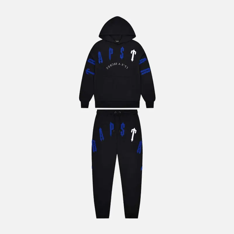 Trapstar Irongate Arch Chenille 2.0 Hooded Tracksuit - Black / Blue / White