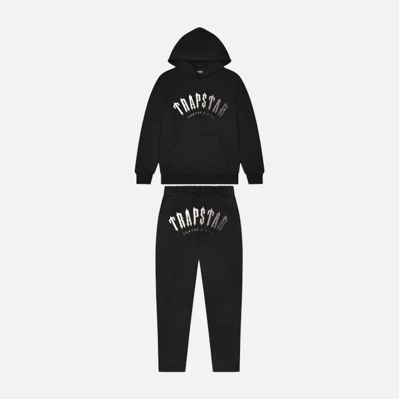 Trapstar Irongate Arch Hooded Gel Tracksuit - Black / White