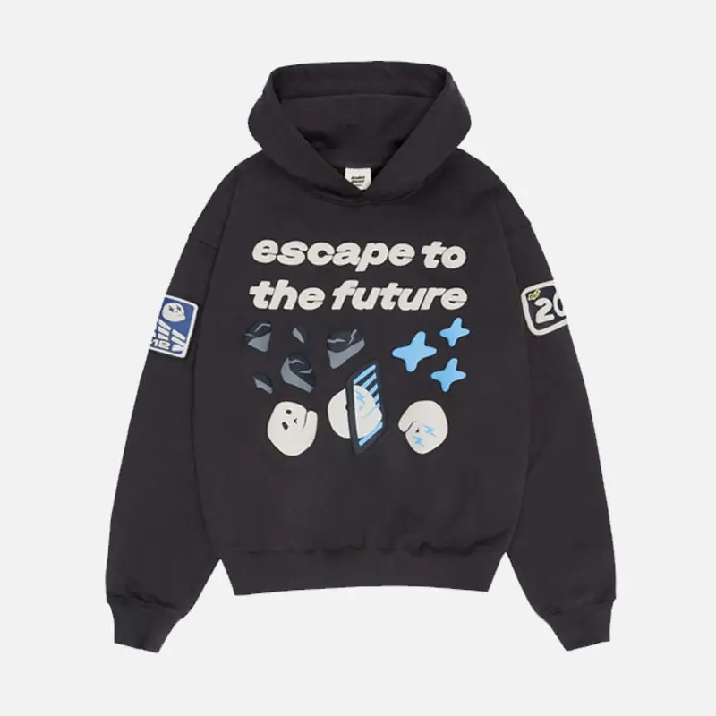 Broken Planet Escape To The Future Hoodie - Soot Black