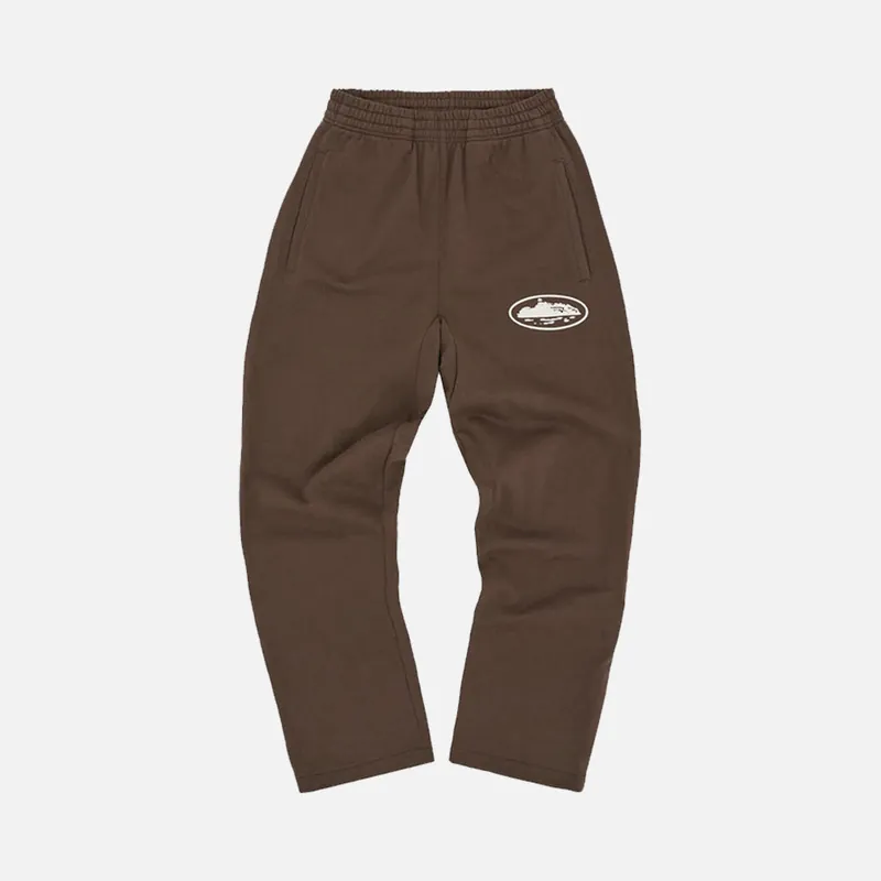 Corteiz RTW Island Puff Print Open Hem Pant - Brown