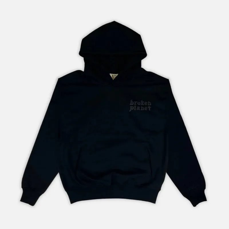 Preloved Broken Planet Basics Zip-Up Hoodie - Midnight Black