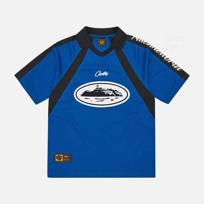 Corteiz RTW Alcatraz Panel Football Jersey - Navy / White