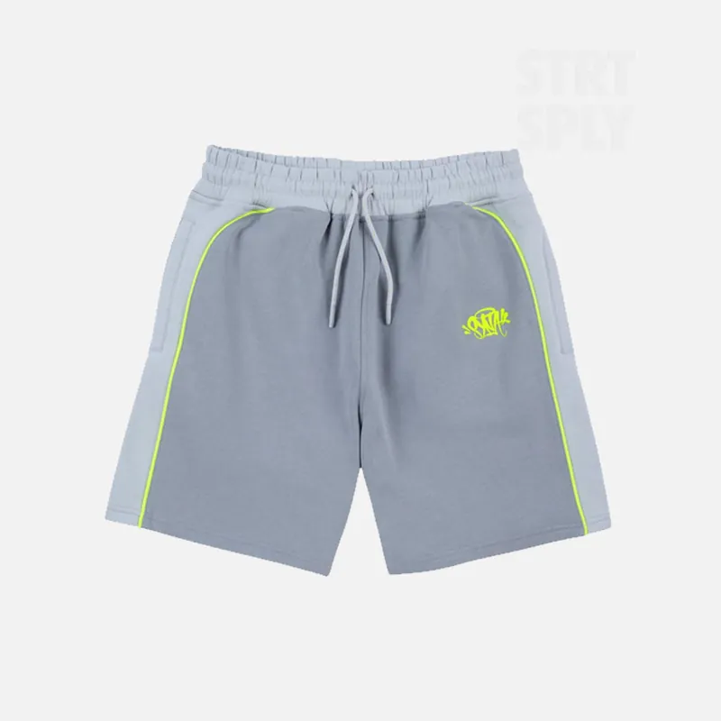 Syna World Team Pipe Shorts - Grey / Volt Green