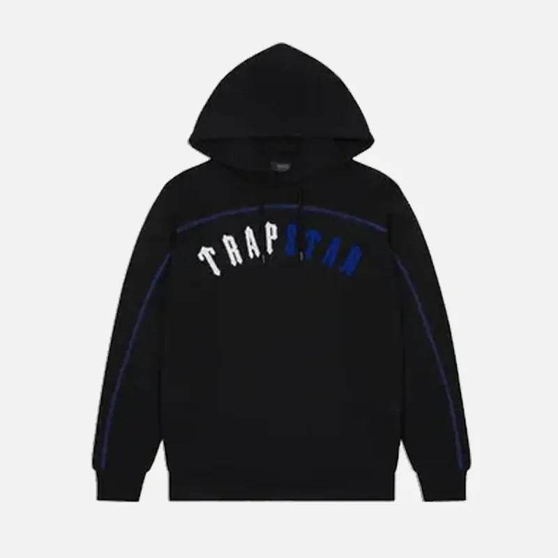 Preloved Trapstar Irongate Arch Chenille Hoodie - Black Ice Edition