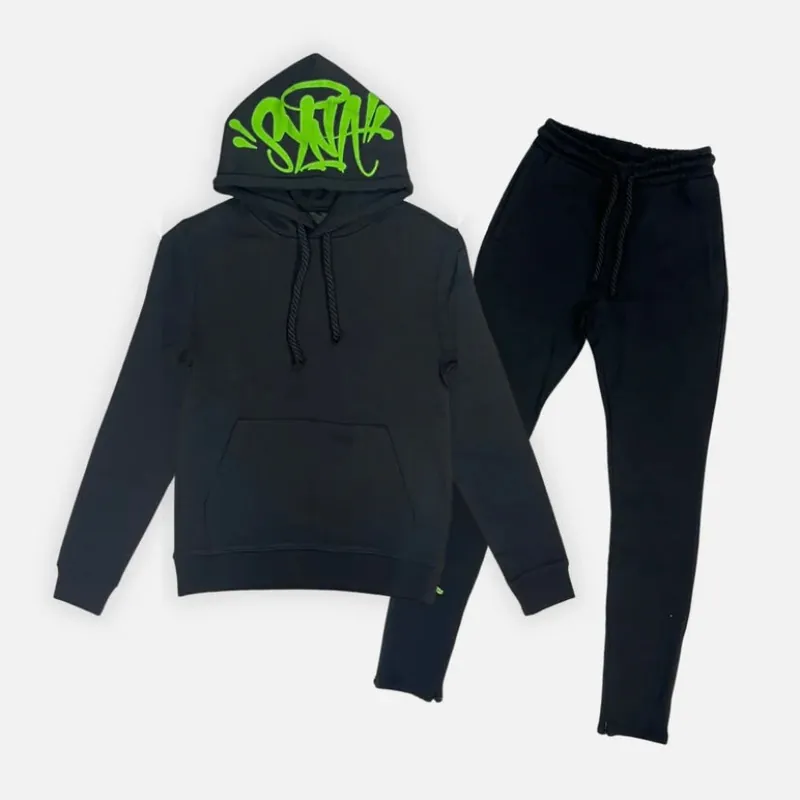 Preloved Syna World Logo Tracksuit - Black / Green