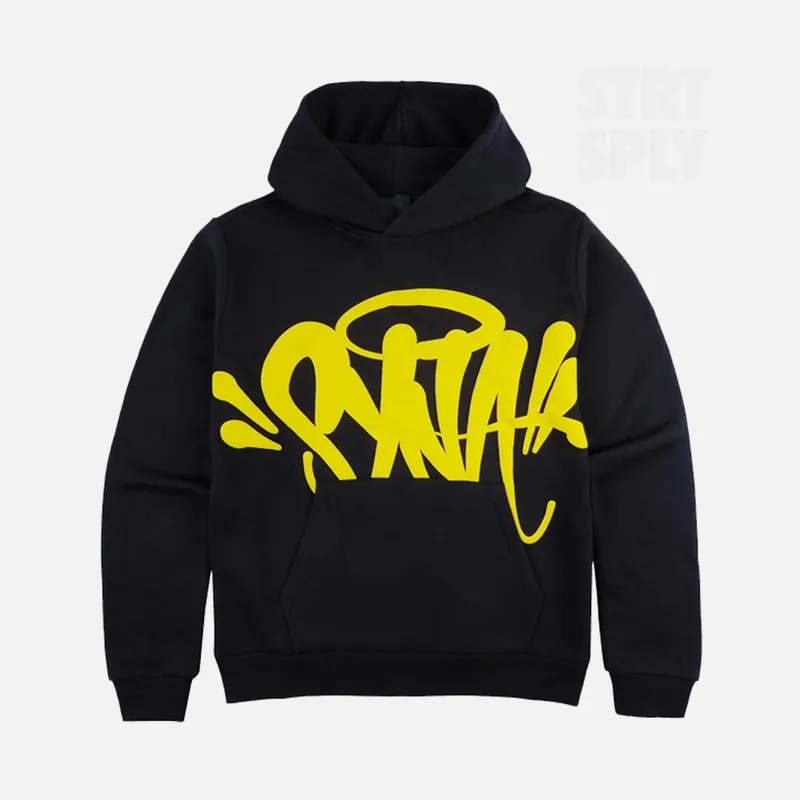 Syna World Logo Team Hoodie - Black / Safety Yellow