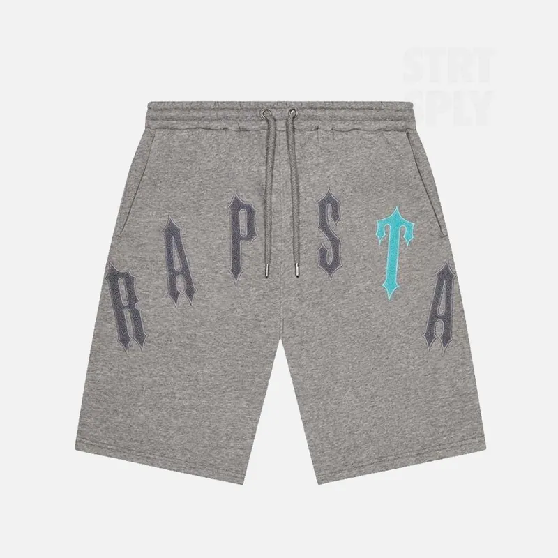 Trapstar Arch Chenille Decoded 2.0 Shorts - Grey / Blue