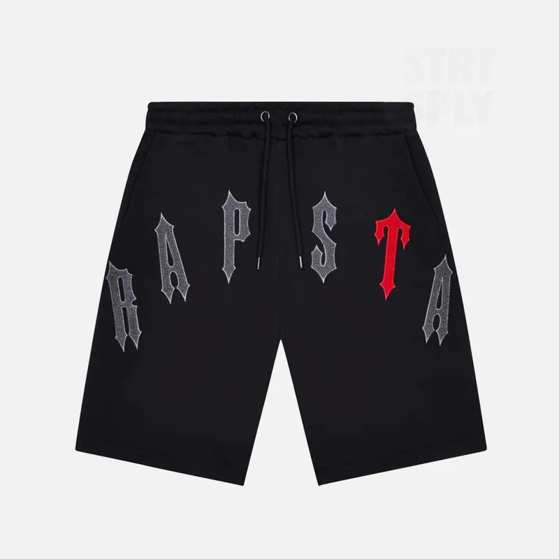 Trapstar Arch Chenille Decoded 2.0 Shorts - Black / Red