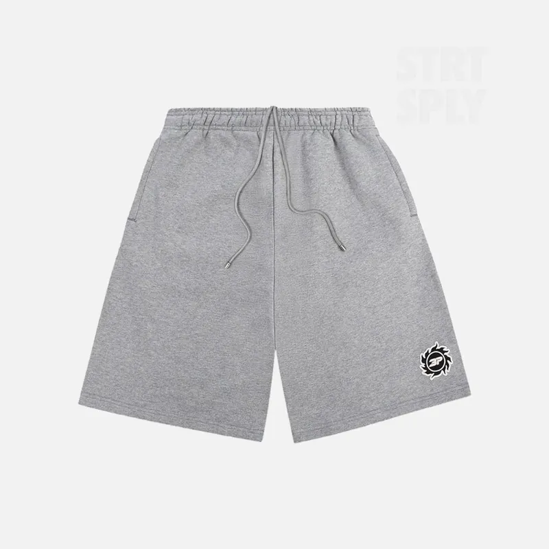 Broken Planet Sun Logo Shorts - Heather Grey