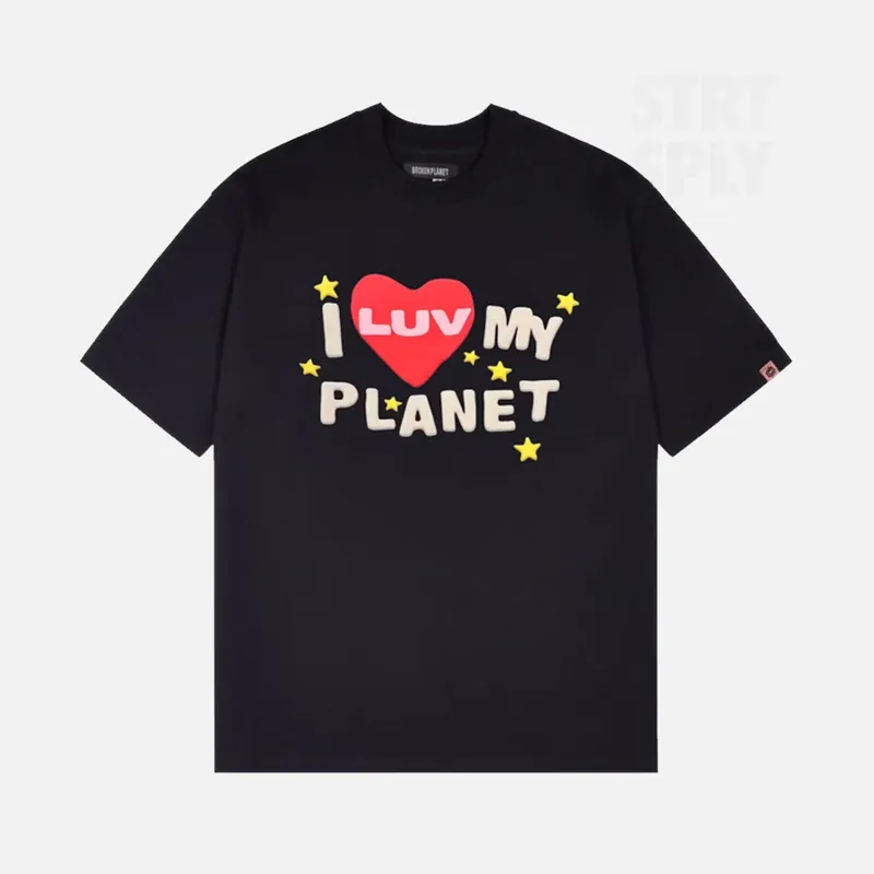 Broken Planet I Luv My Planet T-Shirt - Midnight Black