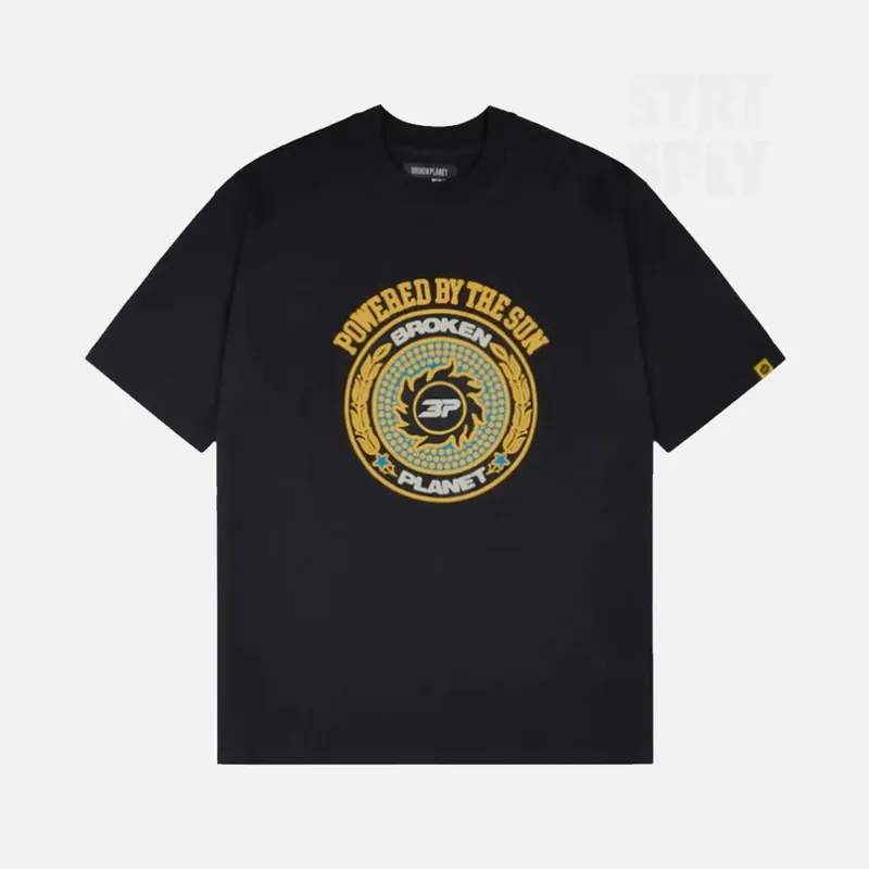 Broken Planet Powered By The Sun T-Shirt - Midnight Black