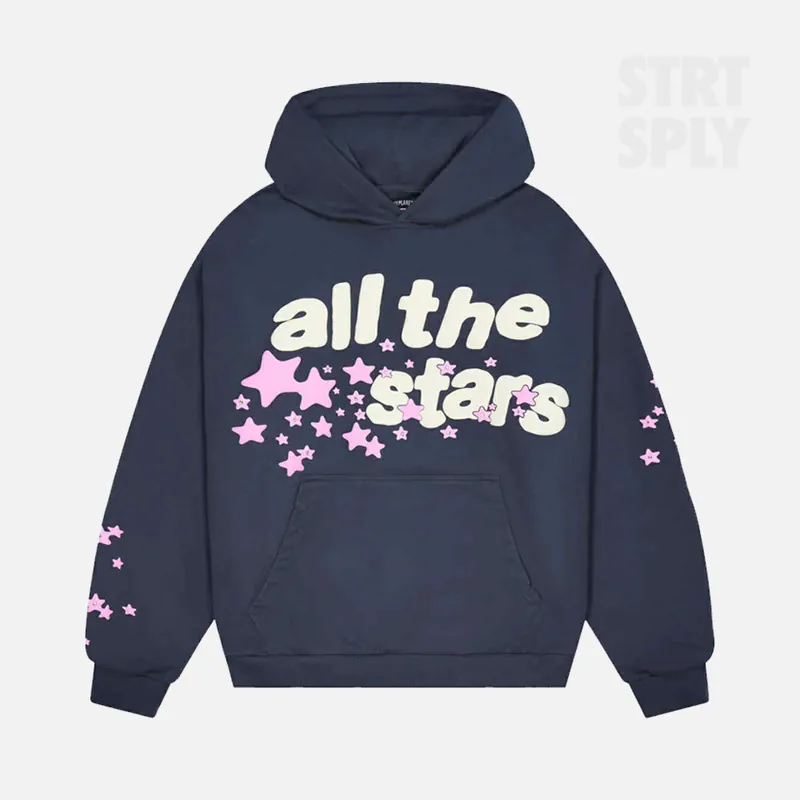 Broken Planet All The Stars Hoodie - Deep Navy / Pink