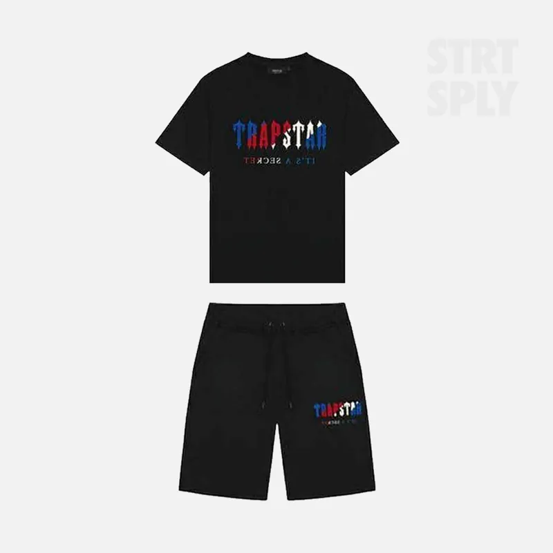 Trapstar Chenille Decoded Short Set - Black Revolution