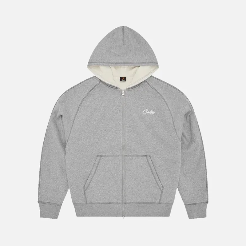 Preloved Corteiz RTW HMP Thermal Zip Hoodie - Heather Grey