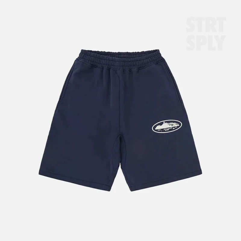 Corteiz RTW Island Puff Print Sweatshort - Navy