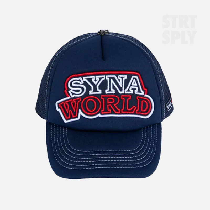 Syna World Workwear Trucker Hat - Denim / Red