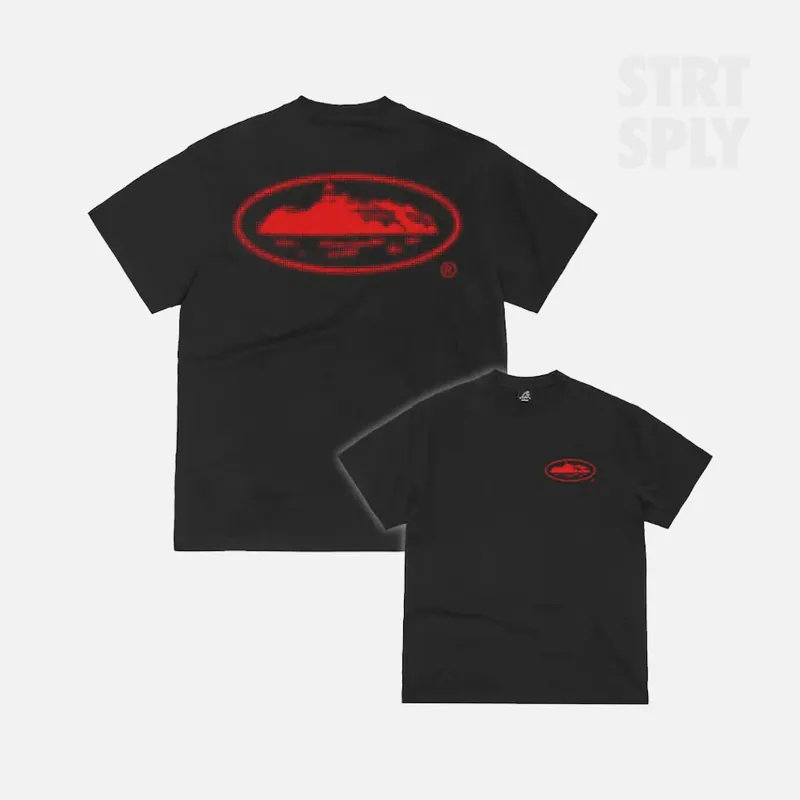 Corteiz RTW Halftone Island T-Shirt - Black / Red