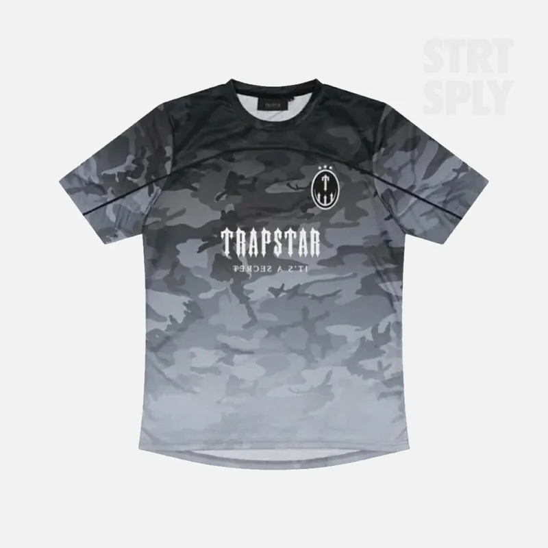 Trapstar Football Jersey - Black / Grey Camo