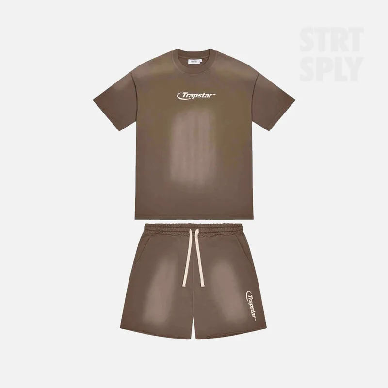 Trapstar Hyperdrive Fade T-Shirt & Short Set - Brown
