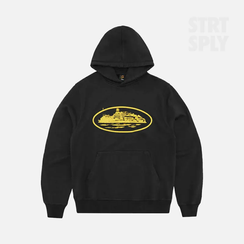 Corteiz RTW Alcatraz V2 Hoodie - Black / Yellow